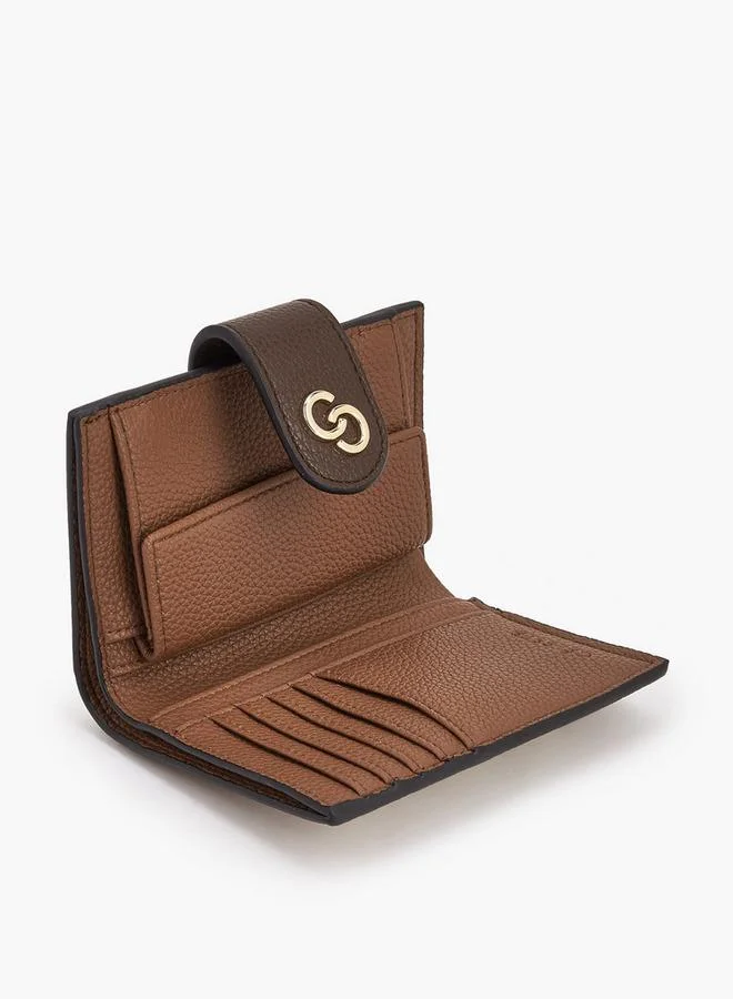 سيليست Monogram Embossed Wallet with Snap Button Closure
